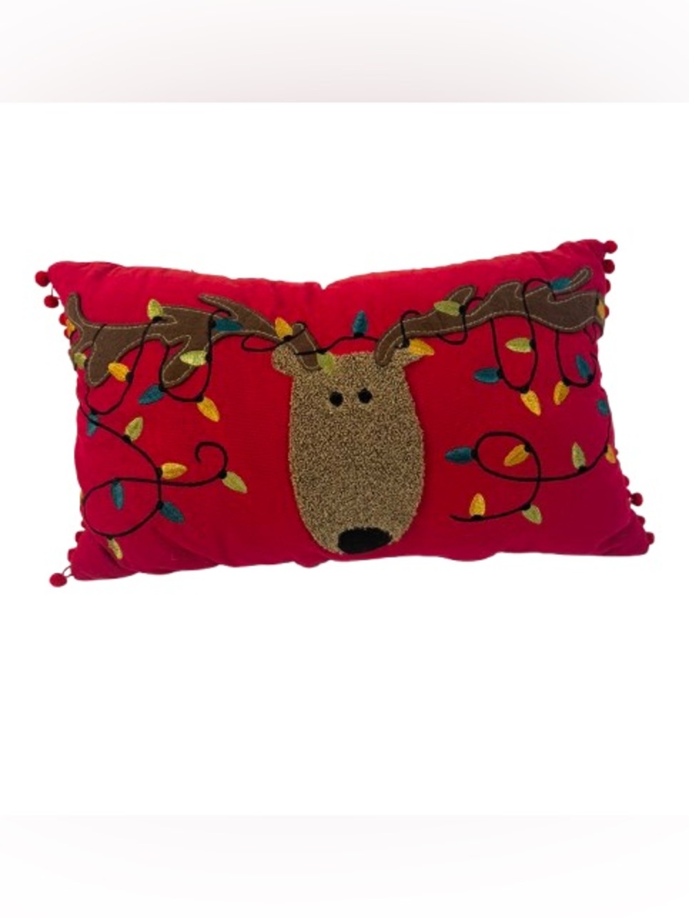 Pier 1 Holiday Reindeer Light Up Decorative Throw Pillow